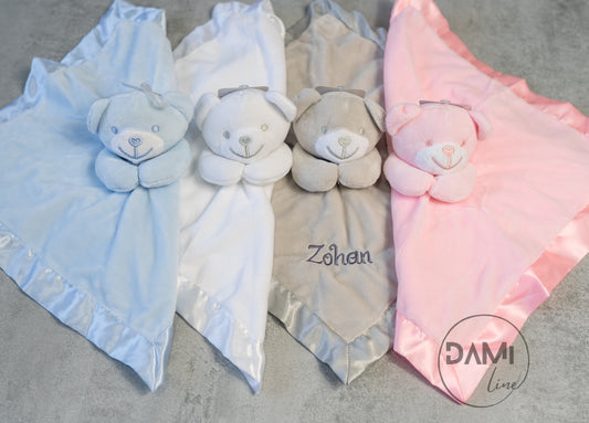 Personalised teddy bear comforter