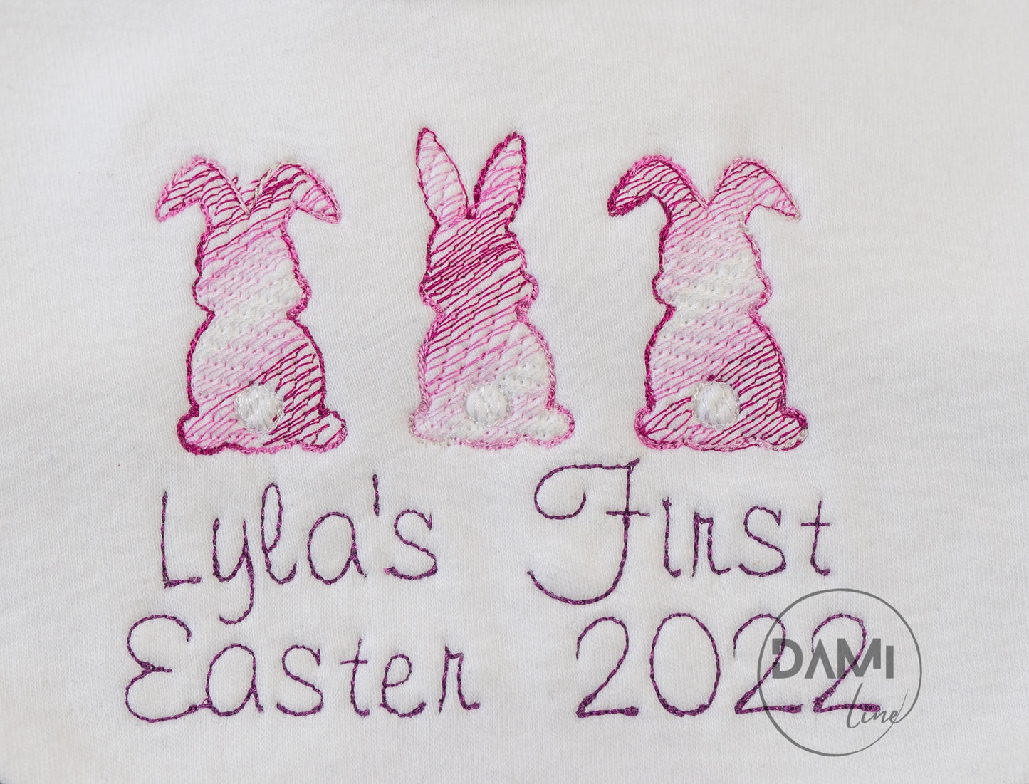 Personalised embroidered 1st Easter baby bib