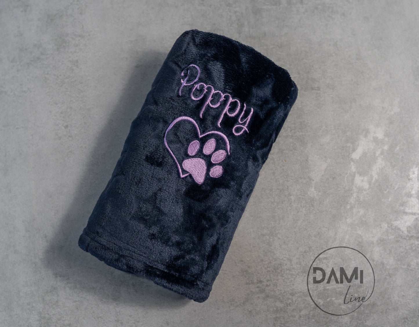 Personalised dog | cat | puppy | kitten star or heart embossed blanket, pet blanket