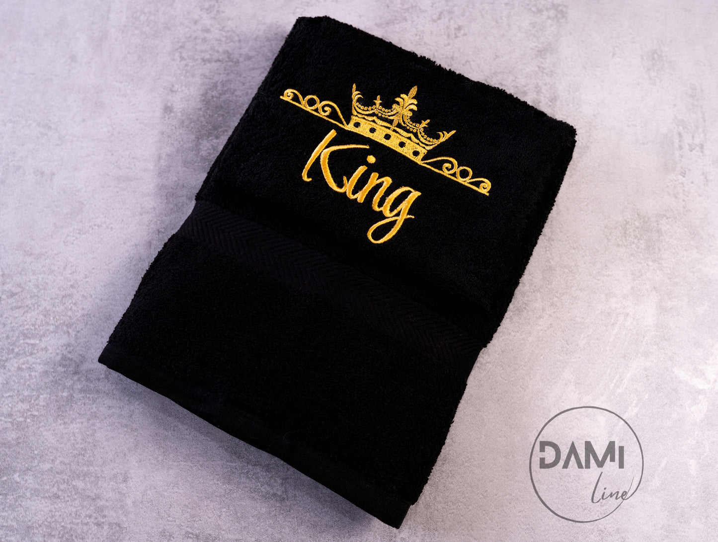 King or queen embroidered bath towel 70x130cm