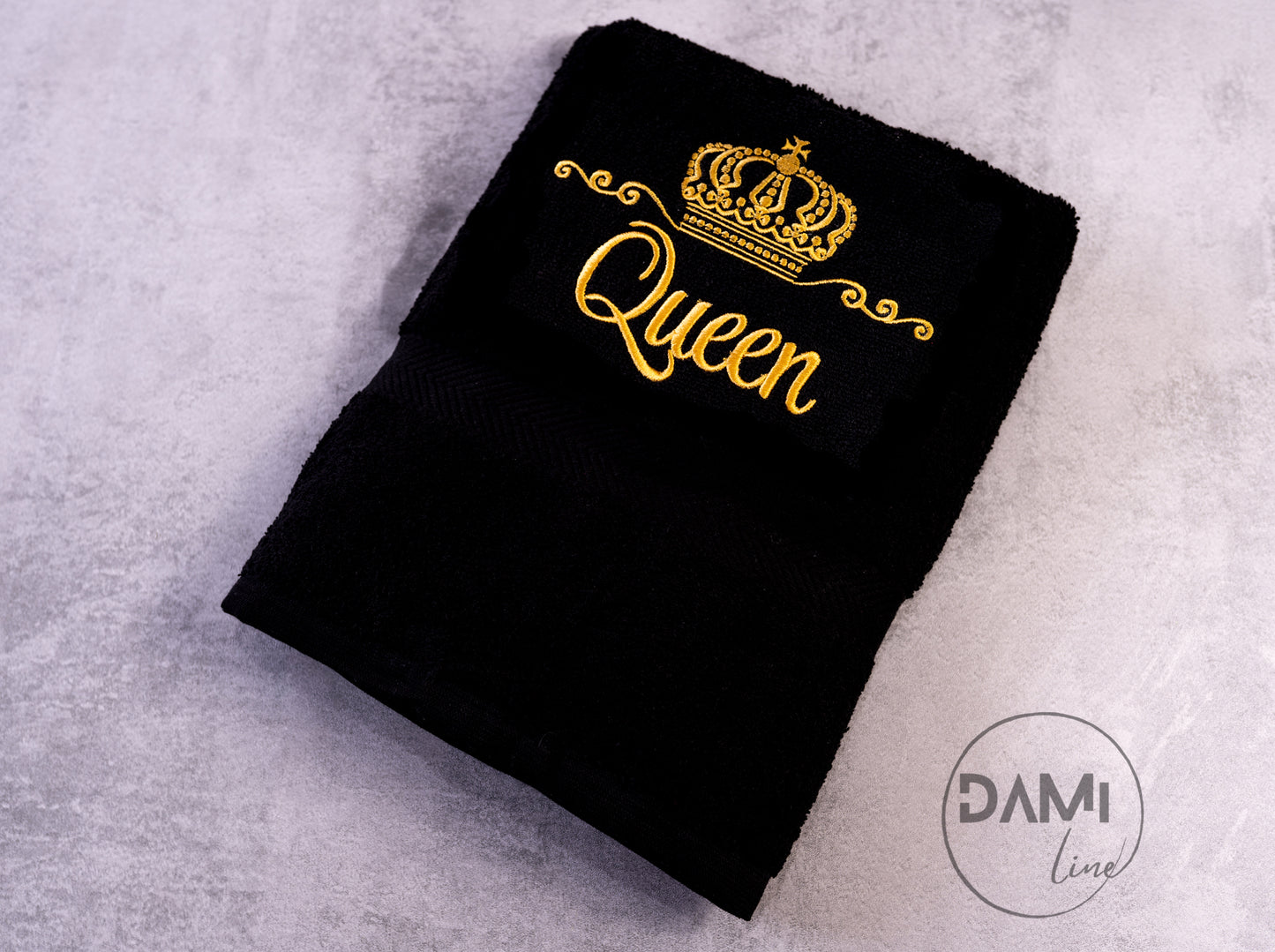 King or queen embroidered bath towel 70x130cm