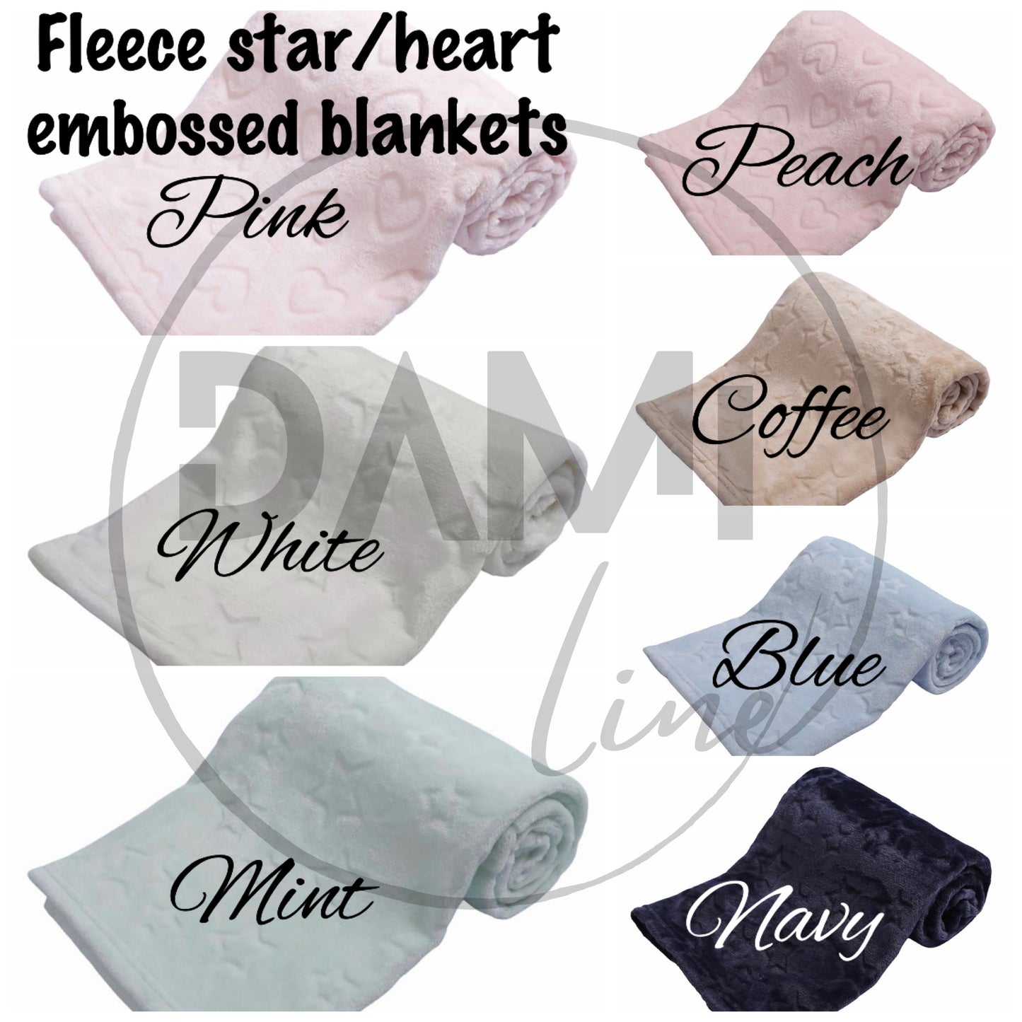 Personalised dog | cat | puppy | kitten star or heart embossed blanket, pet blanket