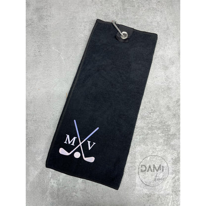 Personalised Microfibre Golf Towel with Embroidered Initials – 40x55 cm